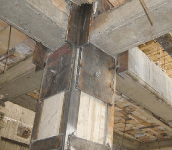 Gia cố cột bằng kết cấu thép